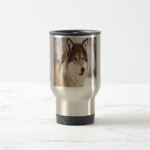 Name der Wolfskopf-Tier-Monogramm Reisebecher