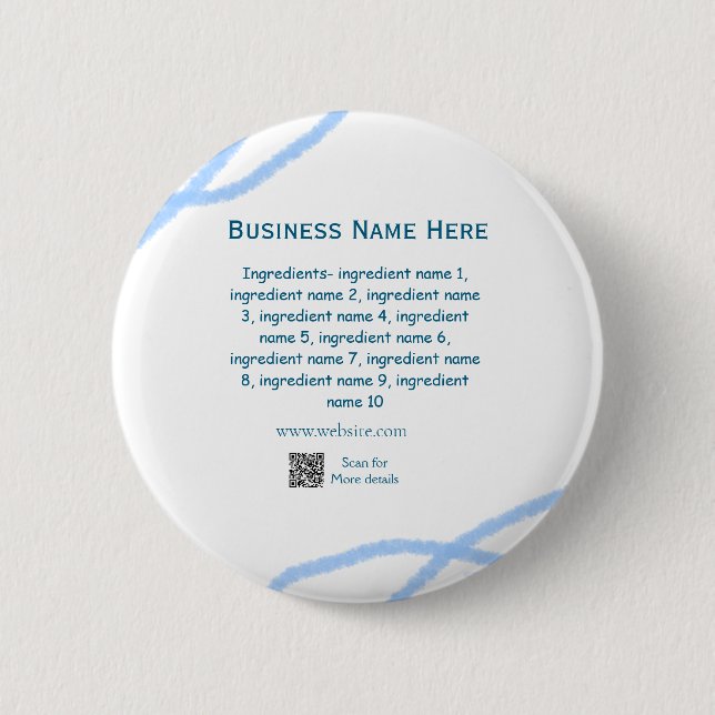 Name der Zutaten Name Firmenname Website QR-Code h Button (Vorderseite)