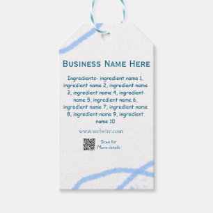 Name der Zutaten Name Firmenname Website QR-Code h Geschenkanhänger