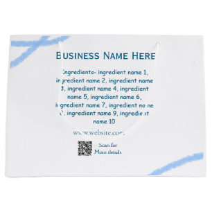 Name der Zutaten Name Firmenname Website QR-Code h Große Geschenktüte