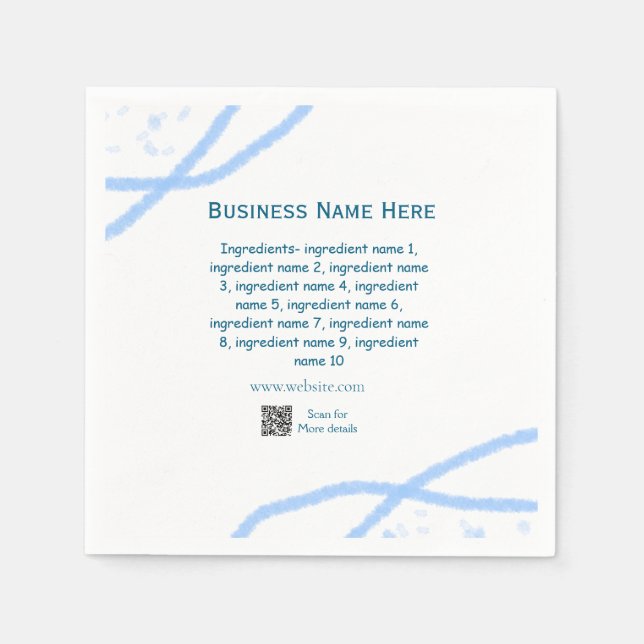 Name der Zutaten Name Firmenname Website QR-Code h Serviette (Vorderseite)