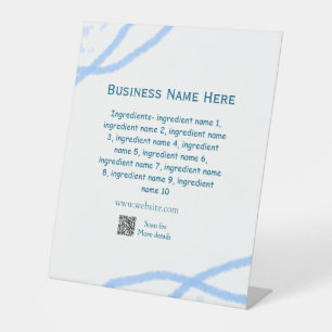 Name der Zutaten Name Firmenname Website QR-Code h Sockelschild
