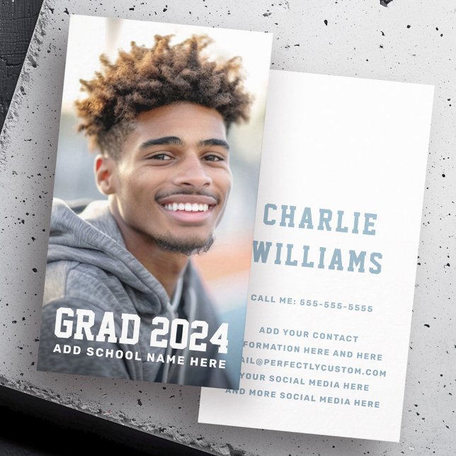 Name des Abschlusses des Fotos Visitenkarte (Photo student graduation name business card)