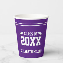 Name des Absolventen: Royal Lila und weißer Abschl