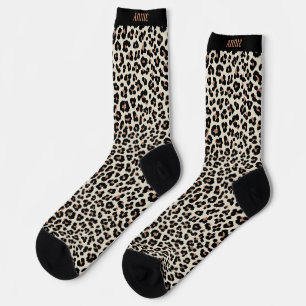 Name des abstrakten Tierleopard-Hautmusters Socken