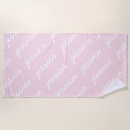 Name des Add-ons Rosa Kursiv Strandtuch