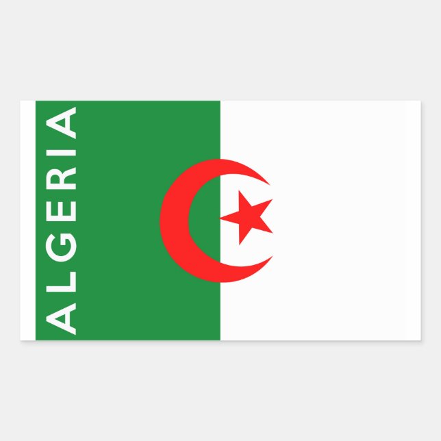 Name des algerischen Landes Rechteckiger Aufkleber (Vorderseite)