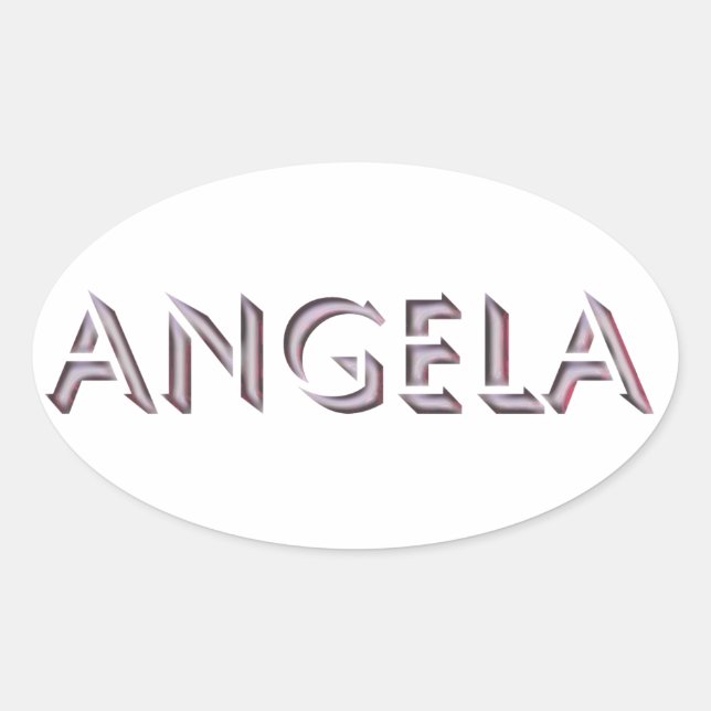 Name des Angela-Aufklebers Ovaler Aufkleber (Vorderseite)