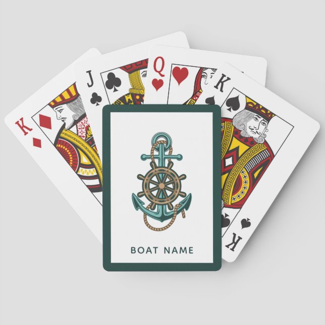 Name des Ankerrads Nautic Custom Spielkarten (Rückseite)