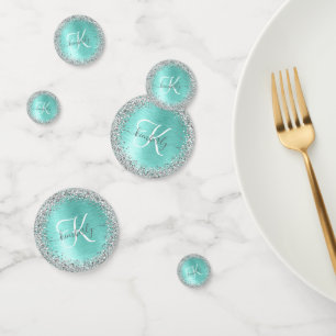 Name des aquamarin gebürsteten Metalls Silber Glit Konfetti