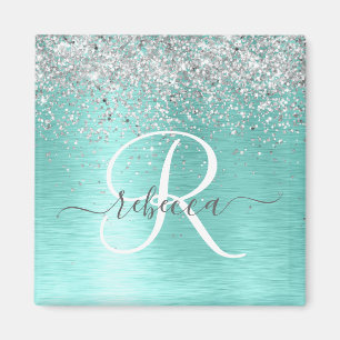 Name des aquamarin gebürsteten Metalls Silber Glit Magnet