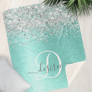 Name des aquamarin gebürsteten Metalls Silber Glit Sherpadecke