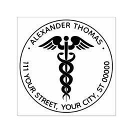 Name des Arztes Caduceus Permastempel