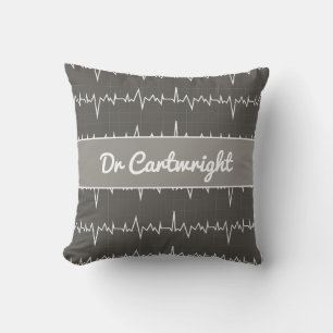 Name des Arztes Ekg EKG Medizinisches Herzgeschenk Kissen