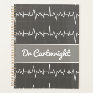 Name des Arztes Ekg EKG Medizinisches Herzgeschenk Planer