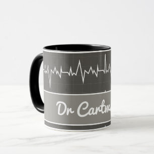 Name des Arztes Ekg EKG Medizinisches Herzgeschenk Tasse