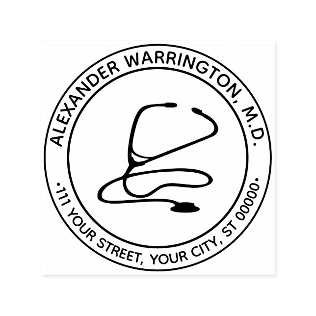 Name des Arztes Nurse Stethoscope Permastempel (Design)