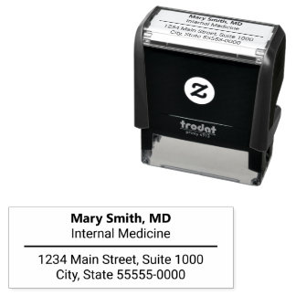 Name des Arztes/Rücksendeadresse des Titels Permastempel