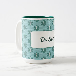 Name des Arztes Symbol Medizinisches Geschenk Zweifarbige Tasse