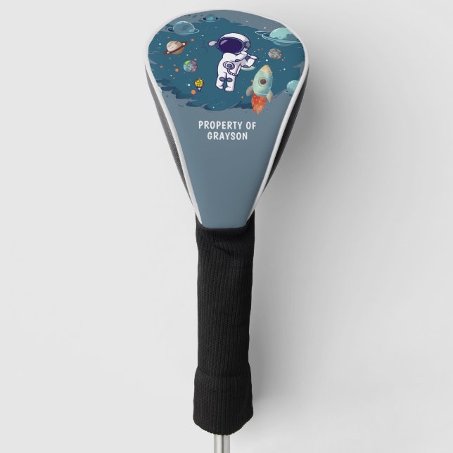 Name des Astronauten-Weltraumraketenname Golf Headcover (Vorderseite)