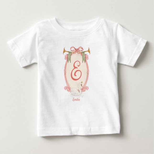 Name des Babys - Swan Princess Baby T-shirt (Vorderseite)