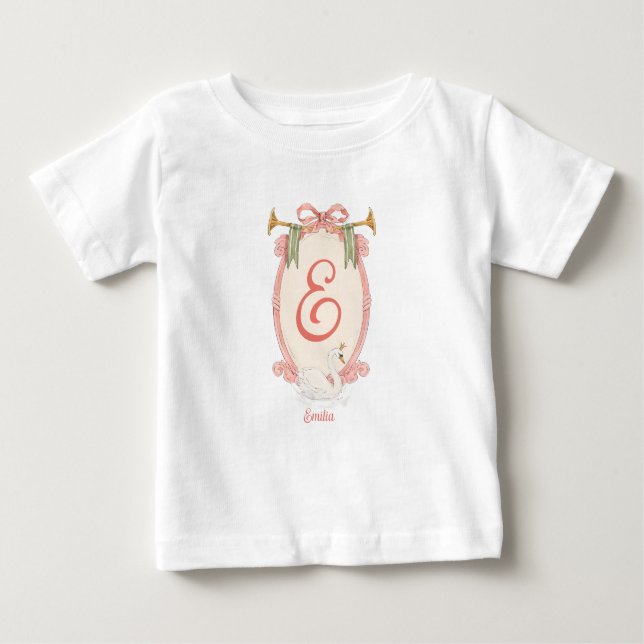 Name des Babys - Swan Princess Baby T-shirt (Vorderseite)