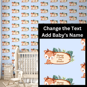 Name des Babys, Text-Phrase, Cute Baby Deer-Zeiche Tapete