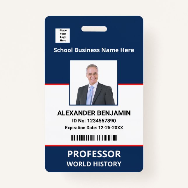 Name des Bar für Schulmitarbeiter Ausweis (Vorderseite)