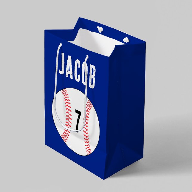 Name des Baseball-Players oder Party für das Alter Mittlere Geschenktüte (baseball custom gift bag)
