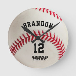 Name des Baseball-Players Personalisiert Runde Wanduhr