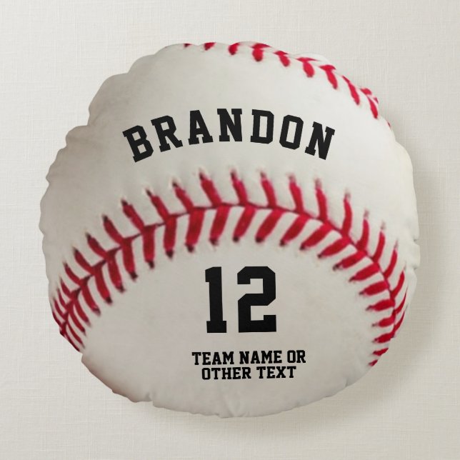 Name des Baseball-Players Personalisiert Rundes Kissen (Vorderseite)