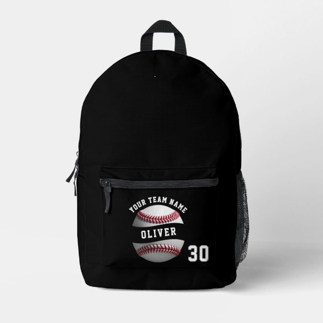 Name des Baseball-Spielers Team Name Sports Bedruckter Rucksack (Vorderseite)