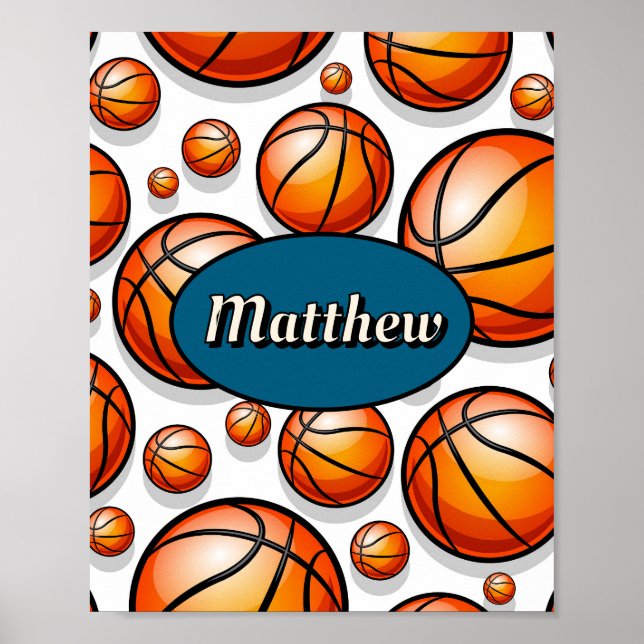 Name des Basketballmusters Poster (Vorne)