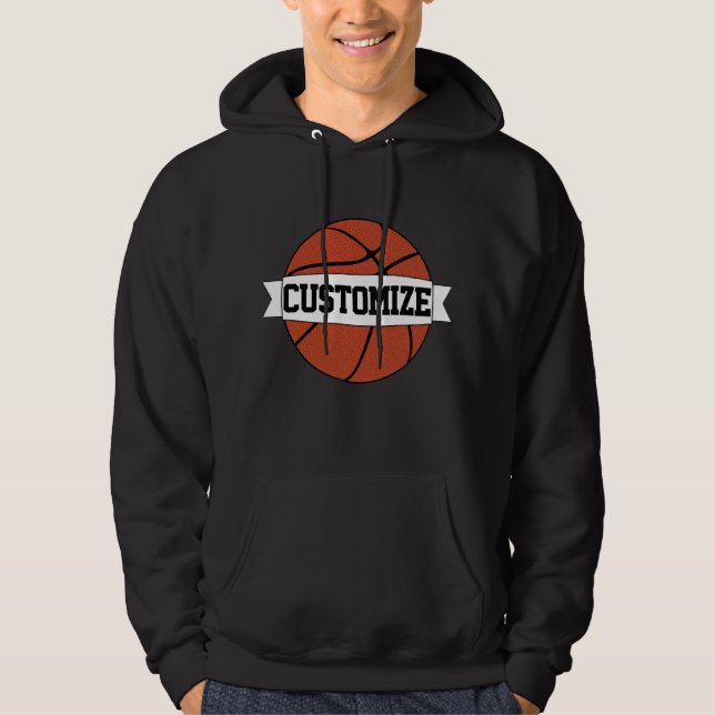 Name des Basketballteams des Spielers und Nummer Hoodie (Vorderseite)