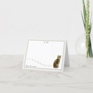 Name des bengalischen katzengrauen Monogramms Dankeskarte