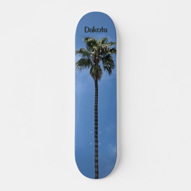Name des benutzerdefinierten Blue Sky Palm Tree Skateboard (Vorne)