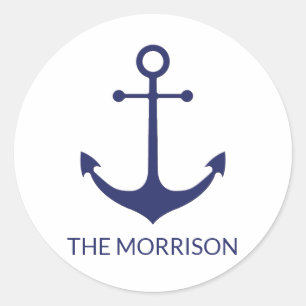 Name des benutzerdefinierten Bootes nautischer Ank Runder Aufkleber
