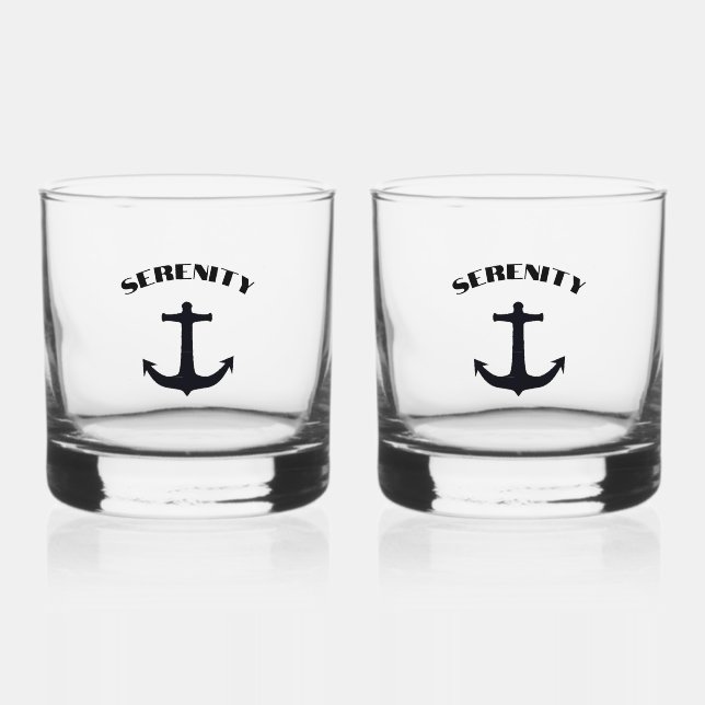 Name des benutzerdefinierten Bootes Whiskyglas (Vorderseite)