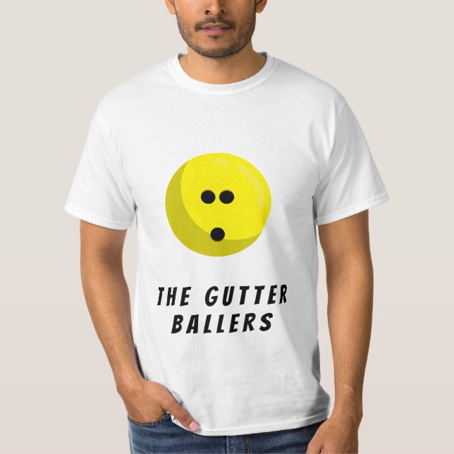 Name des benutzerdefinierten Bowlings | Gelber Bow T-Shirt (Vorderseite)