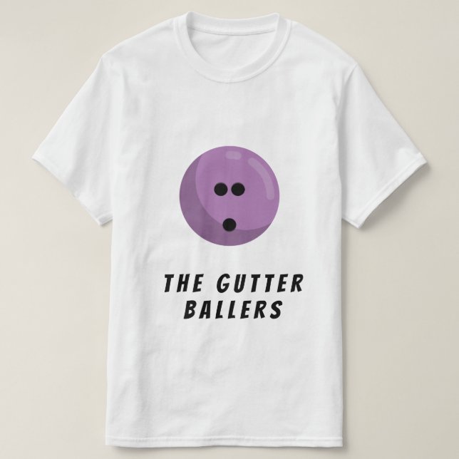 Name des benutzerdefinierten Bowlings | Lavender B T-Shirt (Design vorne)