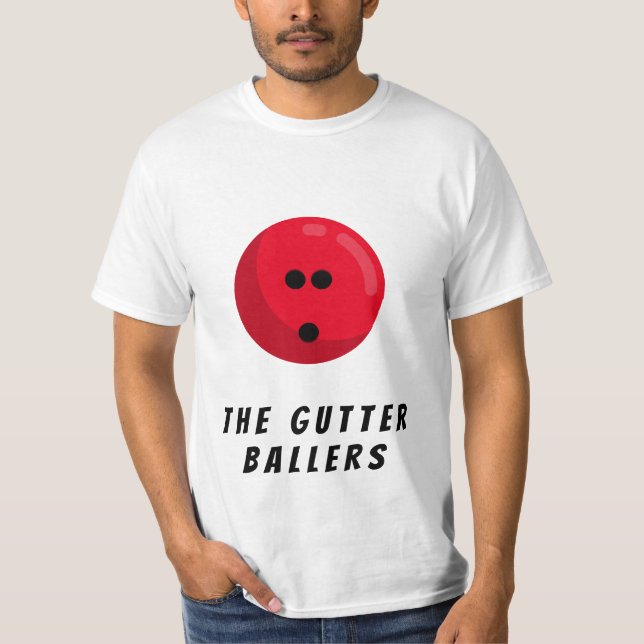 Name des benutzerdefinierten Bowlings | Red Bowlin T-Shirt (Vorderseite)