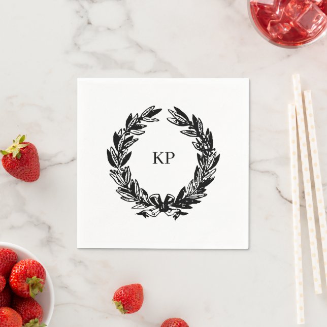 Name des benutzerdefinierten Hochzeitmonogramms Serviette (Beispiel)