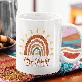Name des benutzerdefinierten Lehrers Boho Rainbow  Kaffeetasse