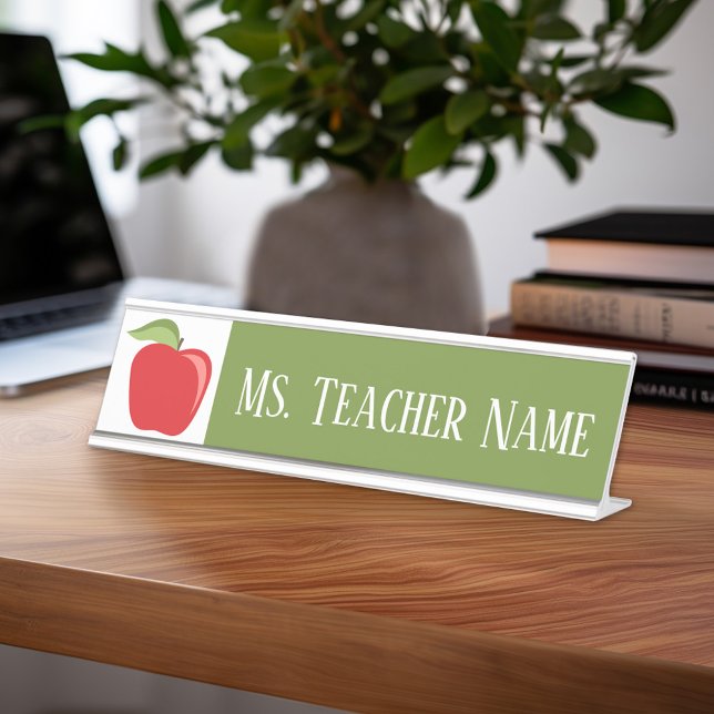 Name des benutzerdefinierten Lehrers mit modernem  Schreibtischnamensplakette (Teacher Desk Name Plate - Great Teacher Appreciation Gift or Classroom Decor)