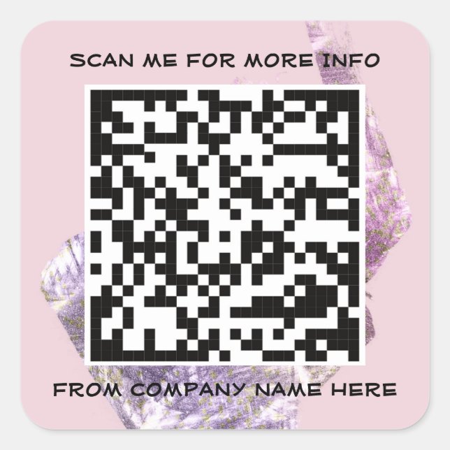 Name des benutzerdefinierten Logos QR-Code Vielen  Quadratischer Aufkleber (Vorderseite)