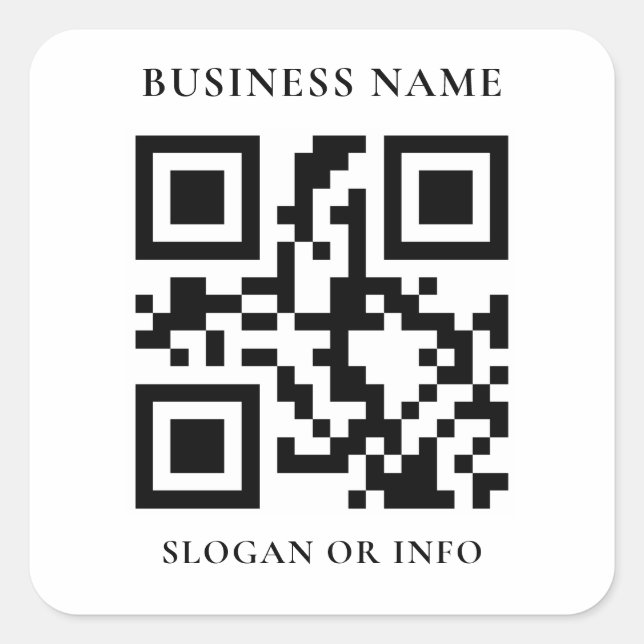 Name des benutzerdefinierten QR-Codes Quadratischer Aufkleber (Vorderseite)