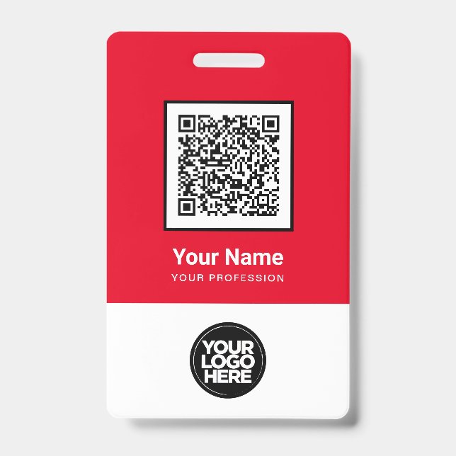 Name des benutzerdefinierten Red Employee Qr-Code- Ausweis (Vorderseite)
