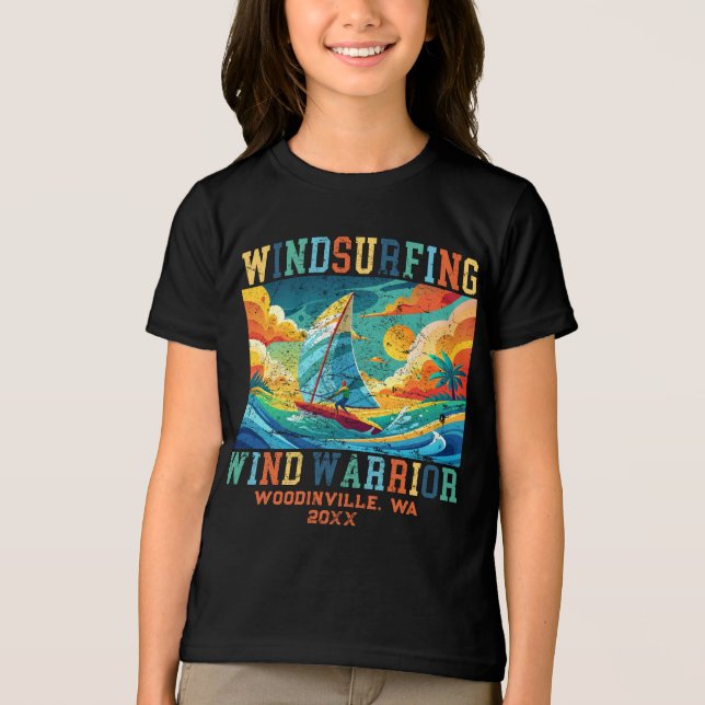 Name des benutzerdefinierten Windsurfstandorts Tri-Blend Shirt (Vorderseite)