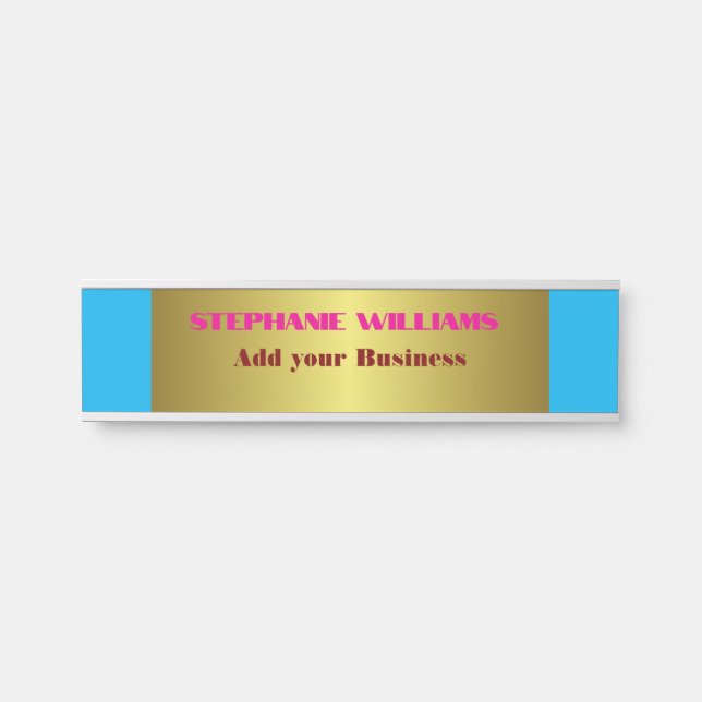 Name des beruflichen Blue Gold Office Türschild (Vorderseite )