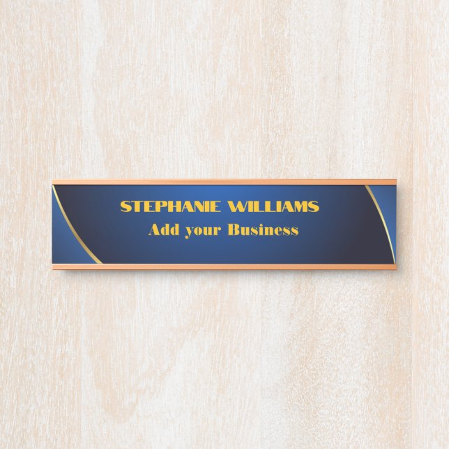 Name des beruflichen Blue Gold Office Türschild (Vorderseite )
